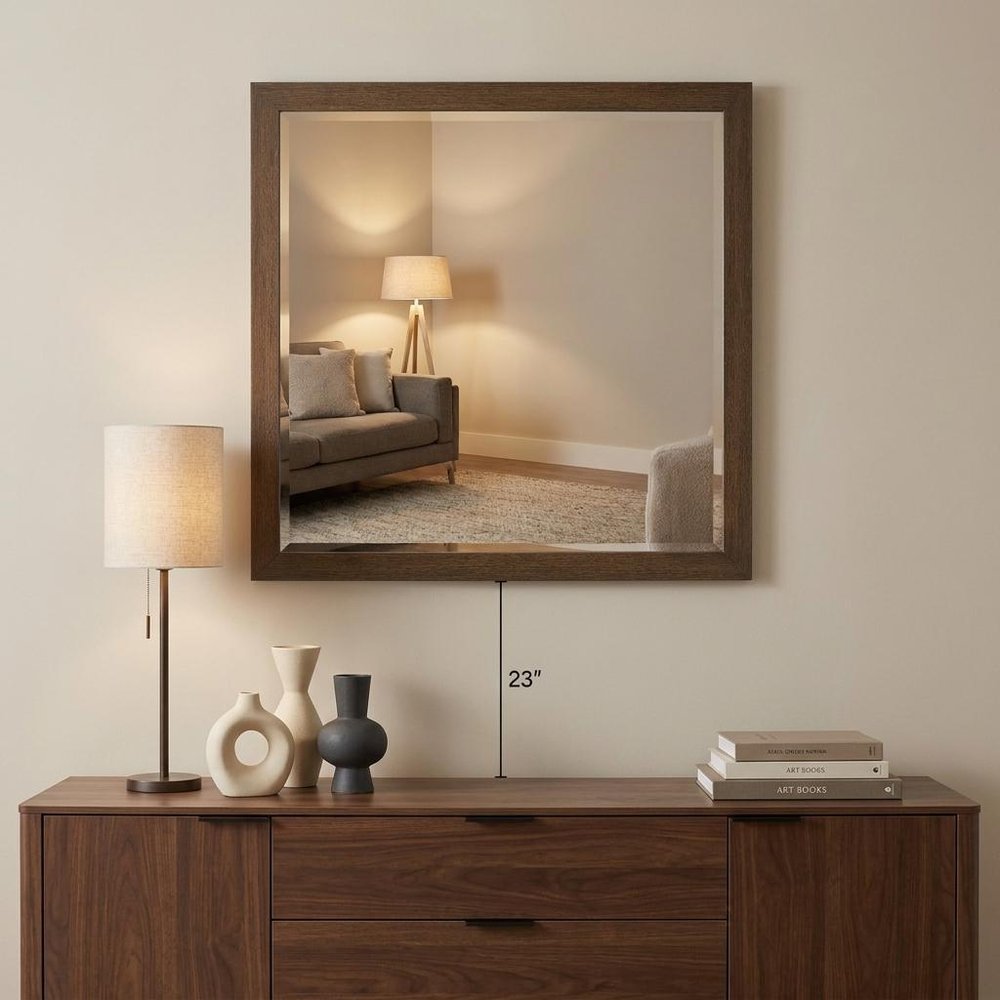 40" Square Wood Framed Accent Mirror