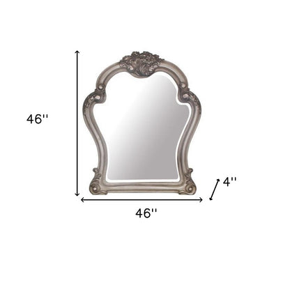 46" Vintage Bone White Irregular Dresser Mirror