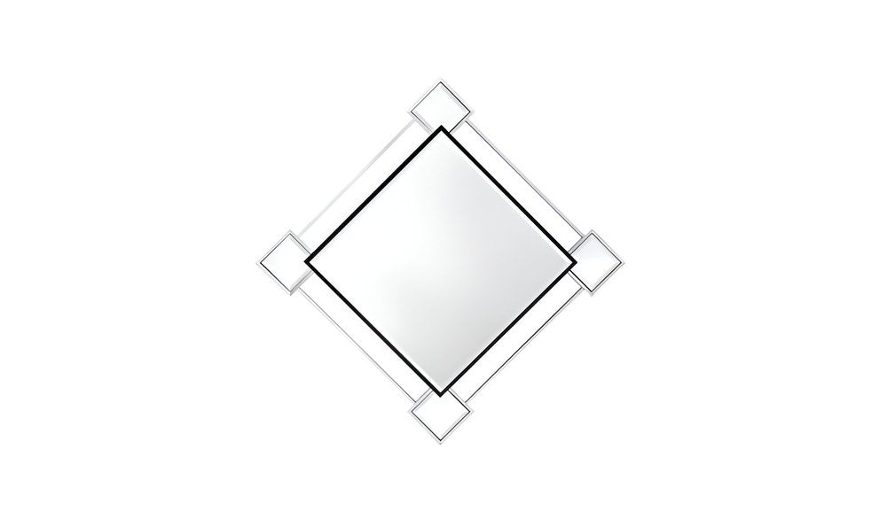 45" Gray And Black Abstract Metal Framed Accent Mirror