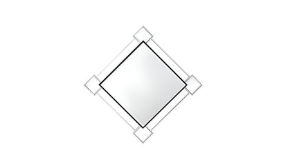 45" Gray And Black Abstract Metal Framed Accent Mirror