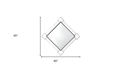 45" Gray And Black Abstract Metal Framed Accent Mirror