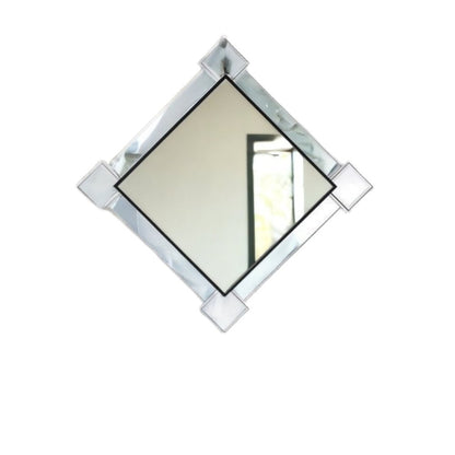 45" Gray And Black Abstract Metal Framed Accent Mirror