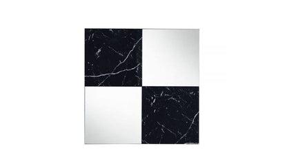 32" Black And Gray Square Wood composite Framed Accent Mirror