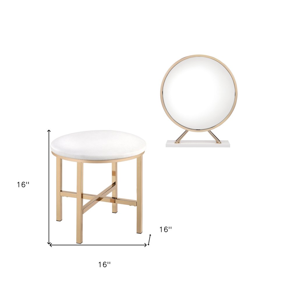 16" Round Metal Framed Freestanding Mirror