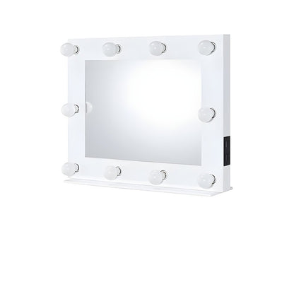 26" White Metal Framed Mounted Accent Mirror