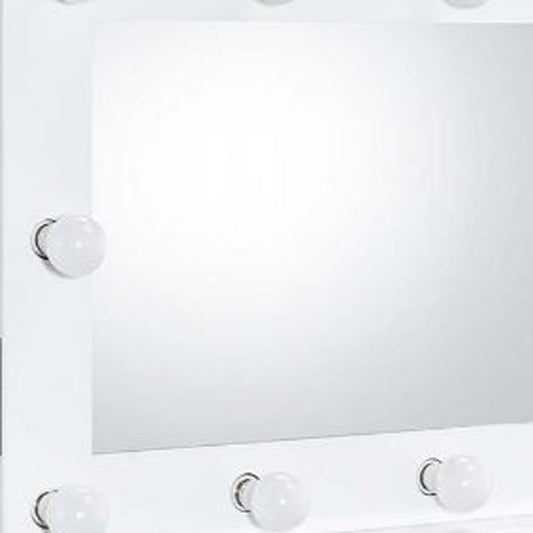 26" White Metal Framed Mounted Accent Mirror
