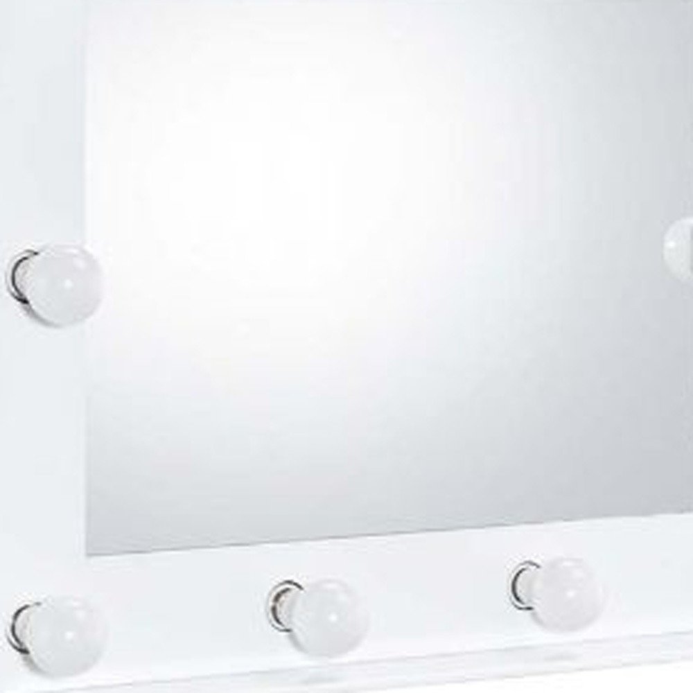 26" White Metal Framed Mounted Accent Mirror
