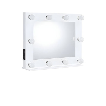 26" White Metal Framed Mounted Accent Mirror