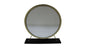 Set of Two Gold Black and White Metal And Faux Fur Freestanding Makeup Mirror And Stool