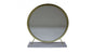 19" Brass Metal Round Freestanding Ornate Framed Makeup Shaving Tabletop Mirror