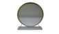 19" Brass Round Metal Framed Freestanding Mirror