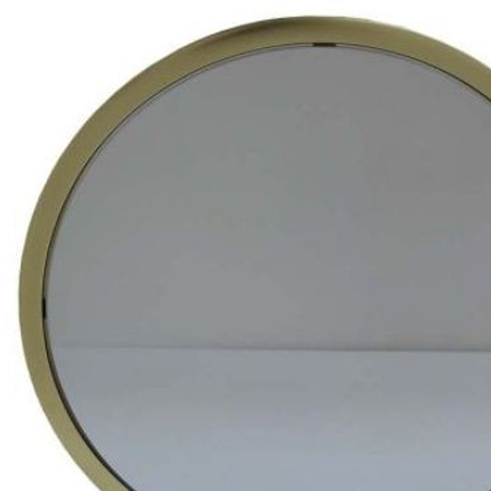 19" Brass Metal Round Freestanding Ornate Framed Makeup Shaving Tabletop Mirror