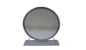 19" Gray Metal Round Freestanding Ornate Framed Makeup Shaving Tabletop Mirror