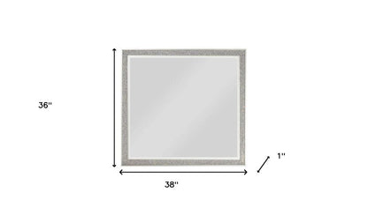 36" Square Wood Framed Mounted Dresser Mirror