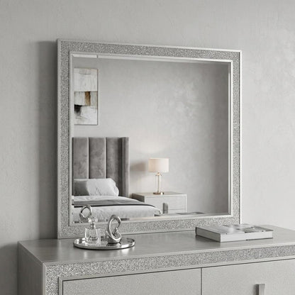 36" Square Wood Framed Mounted Dresser Mirror