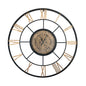 56" Circle Copper Metal and Glass Analog Exposed Gear Wall Clock