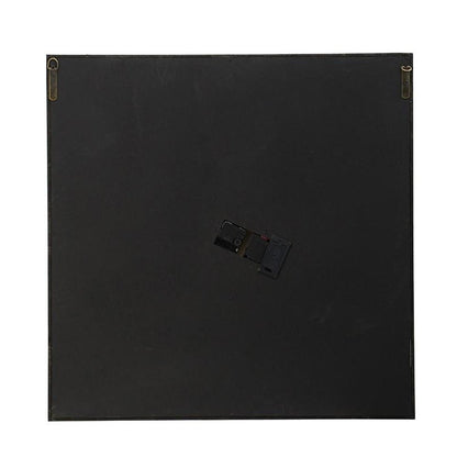 32" Square Gold and Silver Wood and Mirror Analog Exposed Gear Wall Clock