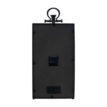 10" Black and Gold Metal and Glass Analog Vintage Style Crackle Wall Clock