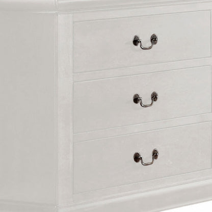 57" White Solid Wood Six Drawer Double Dresser