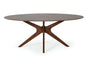 75" Brown Oval Solid Manufactured Wood Pedestal Base Dining Table