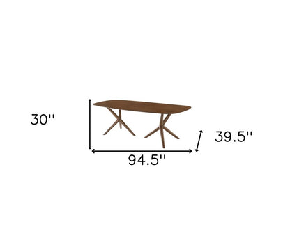 95" Brown Solid Manufactured Wood Dining Table