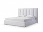 White Ribbed Texture Velvet Upholstered Queen Bed Frame