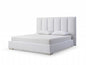 White Ribbed Texture Velvet Upholstered Queen Bed Frame