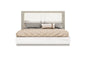 White And Taupe Wood Queen Bed Frame