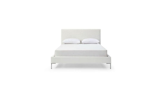 White Faux Leather Full Bed Frame