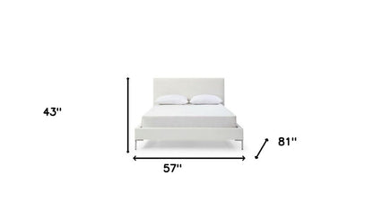 White Faux Leather Full Bed Frame