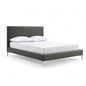 Queen Size Dark Grey Upholstered Faux Leather Bed Frame