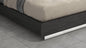 Queen Dark Grey High Gloss Bed Frame with Faux Leather Headboard