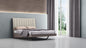 Queen Grey Upholstered Faux Leather and Ivory Gloss Bed Frame