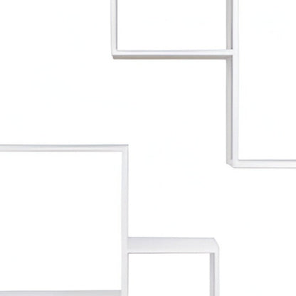 75" White Metal Seven Tier Geometric Bookcase