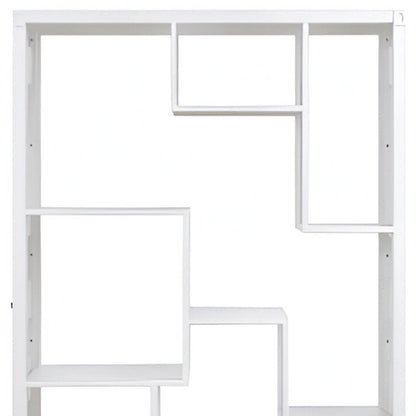 75" White Metal Seven Tier Geometric Bookcase