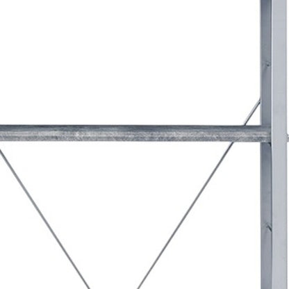 54" Gray And Silver Metal and Wood Four Tier Etagere Bookcase