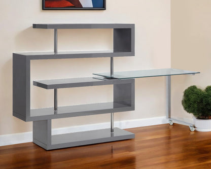 55" Gray L Shape Writing Desk