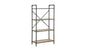49" Gray Brown Metal Four Tier Etagere Bookcase