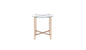 24" Champagne And Clear Glass And Metal Round End Table