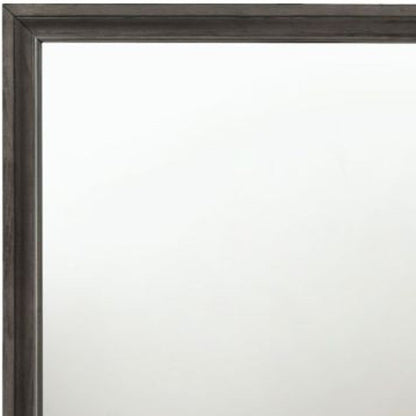 36" Gray Wood Framed Mounted Dresser Mirror