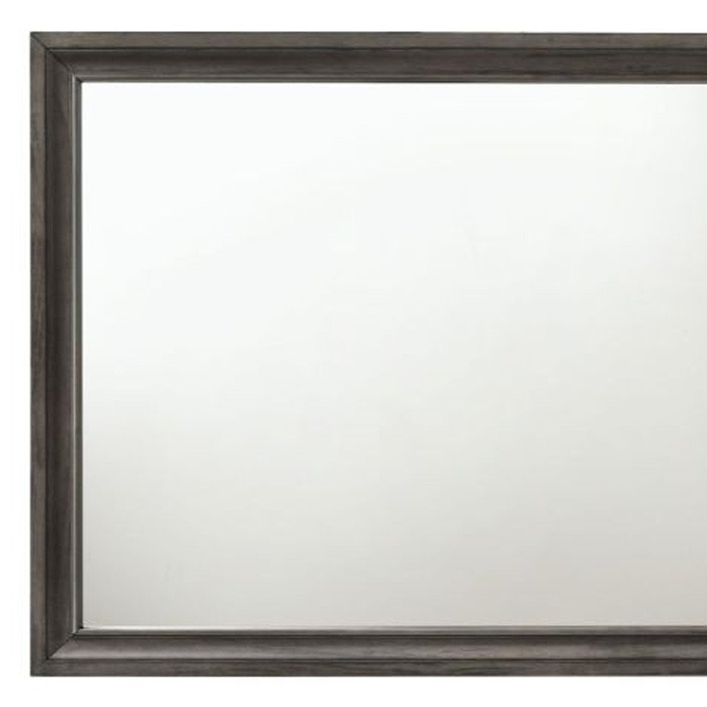 36" Gray Wood Framed Mounted Dresser Mirror