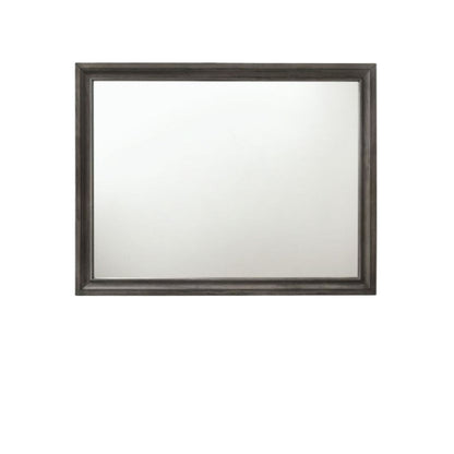 36" Gray Wood Framed Mounted Dresser Mirror