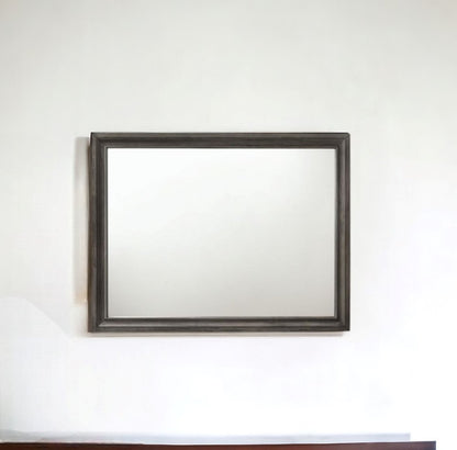 36" Gray Wood Framed Mounted Dresser Mirror