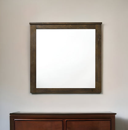40" Square Wood Framed Mounted Dresser Mirror