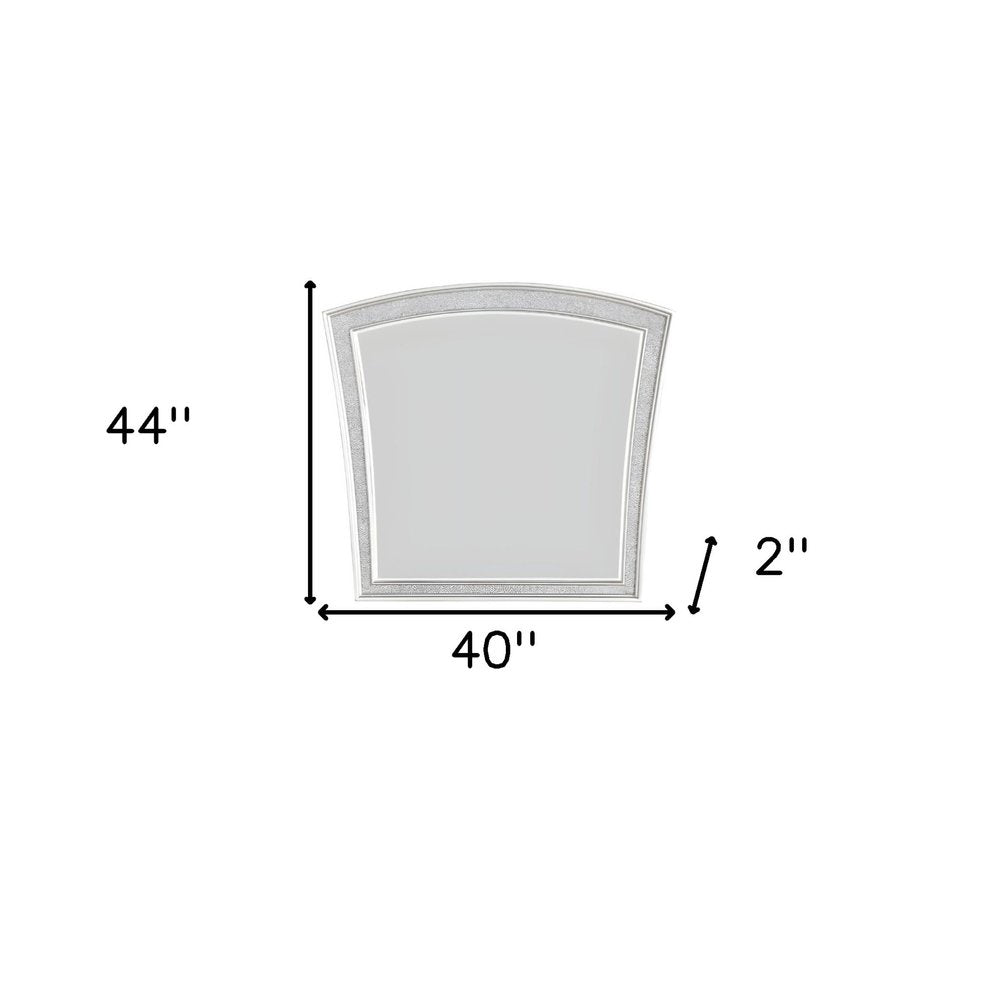 44" Platinum Abstract Wood Framed Mounted Dresser Mirror