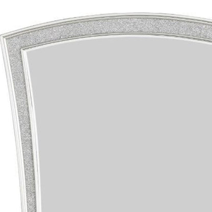 44" Platinum Abstract Wood Framed Mounted Dresser Mirror