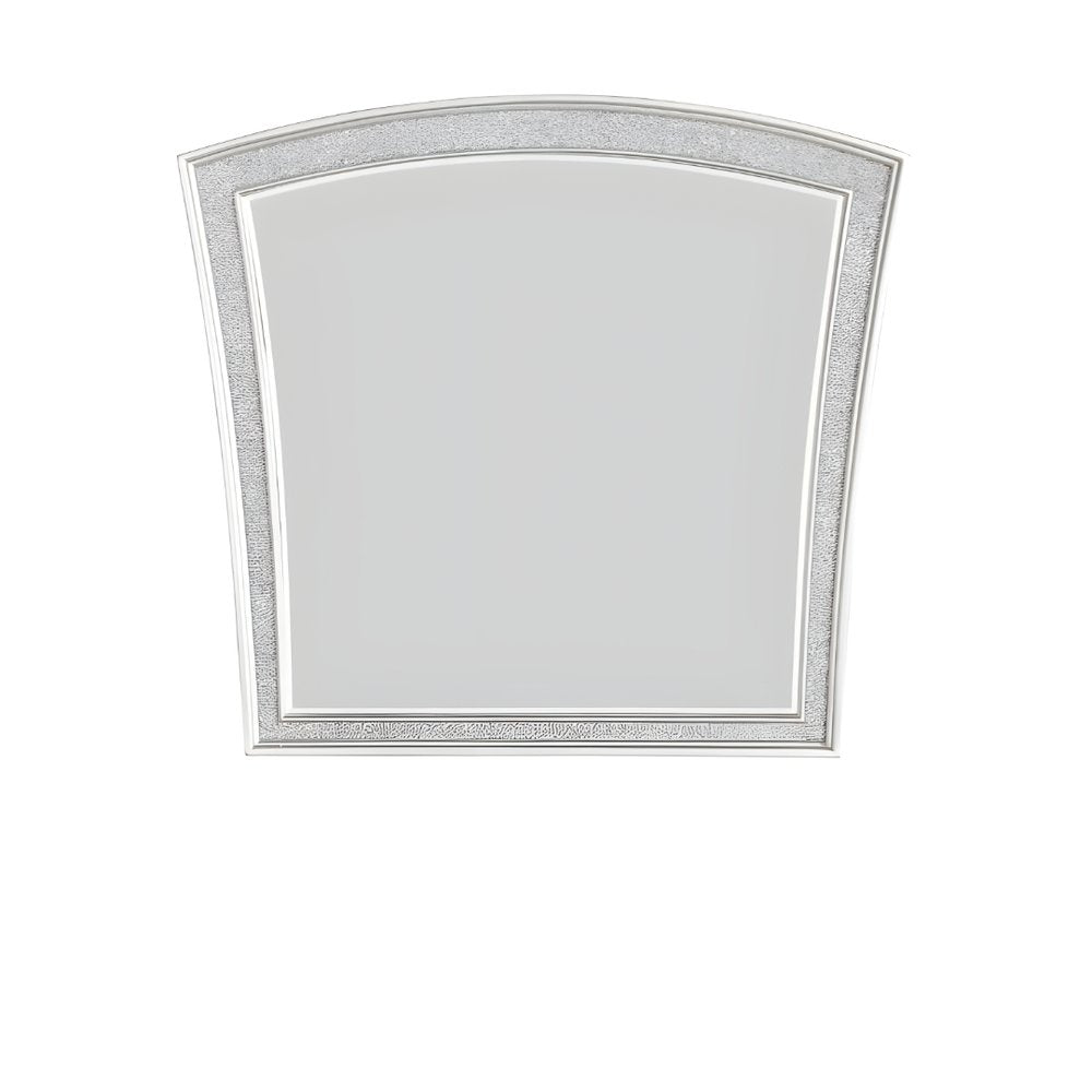 44" Platinum Abstract Wood Framed Mounted Dresser Mirror