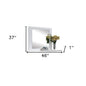 37" White Wood Framed Mounted Dresser Mirror
