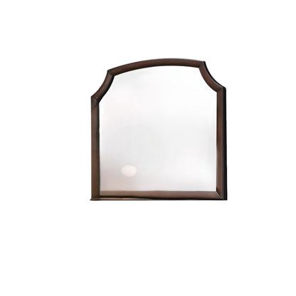 37" Espresso Abstract Wood Framed Mounted Dresser Mirror