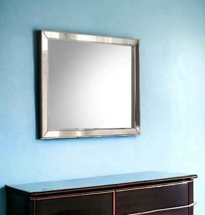 32" Platinum Wood Framed Mounted Dresser Mirror